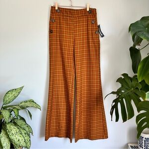 NWT ModCloth Plaid Sailor 70’s Pants, Dark Academia, Retro Office, School Teach